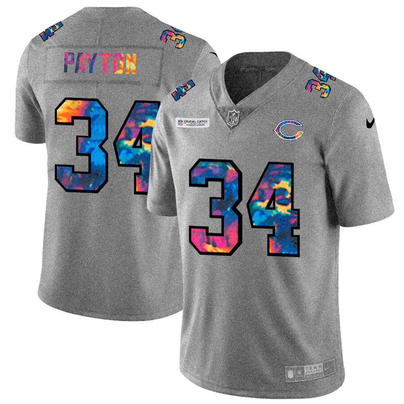 NFL Chicago Bears #34 Walter Payton Men Nike MultiColor 2020  Crucial Catch  Jersey Grey->buffalo bills->NFL Jersey